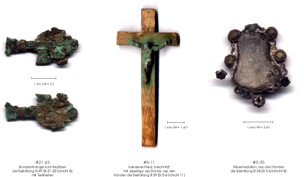 Abb. 11: Funde aus den Gräbern St. 49, 59 und 58